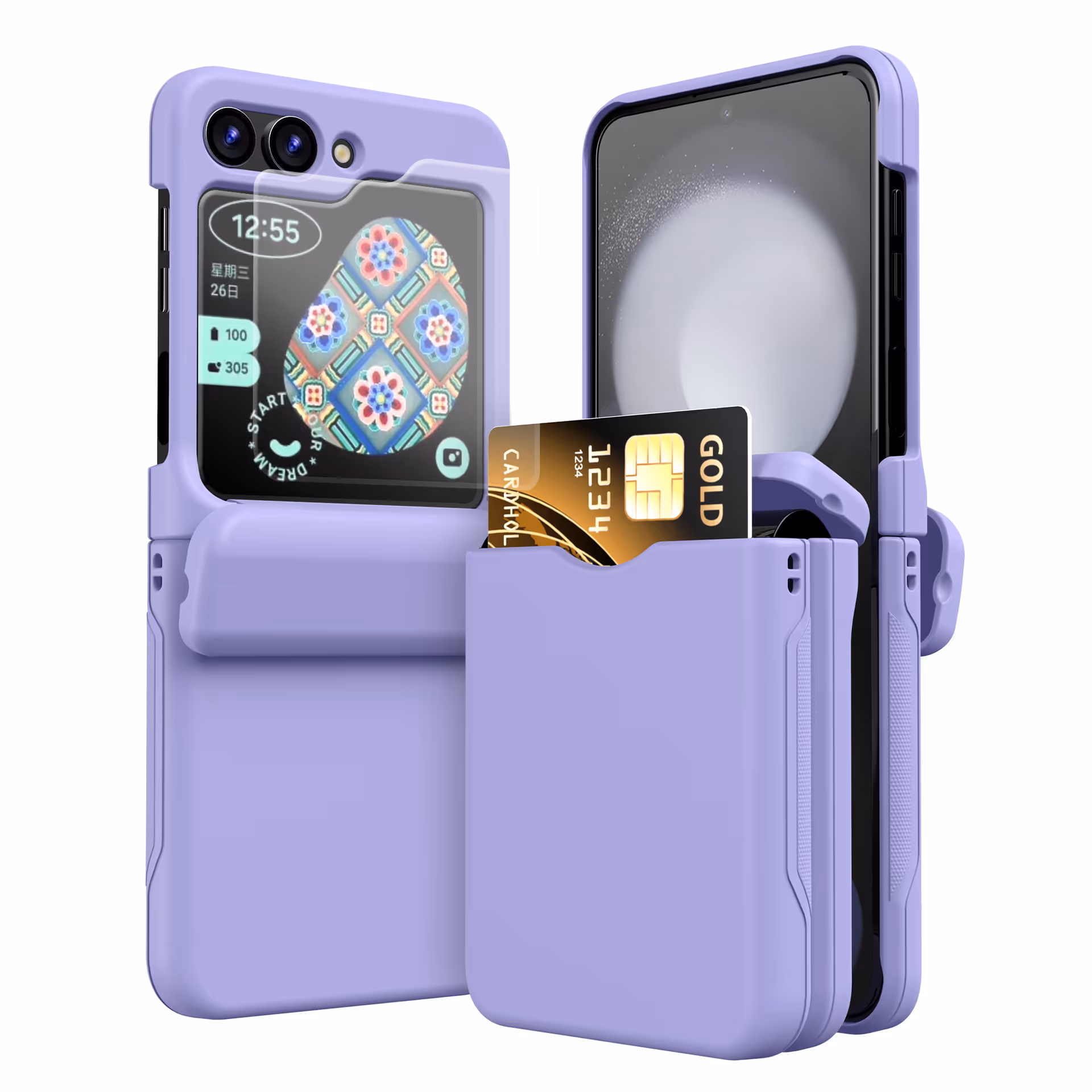 Wallet Case Cover Compatible with Galaxy Z Flip 3/4/5/6 Case