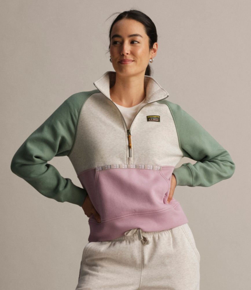 Women's Mountain Classic Sweatshirt, Half-Zip Colorblock