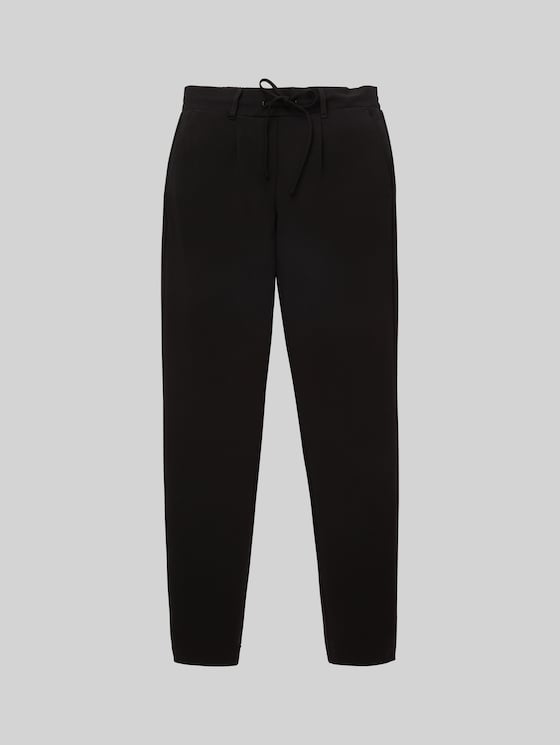 Casual material trousers - deep black