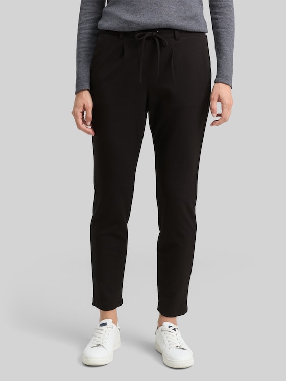 Casual material trousers - deep black