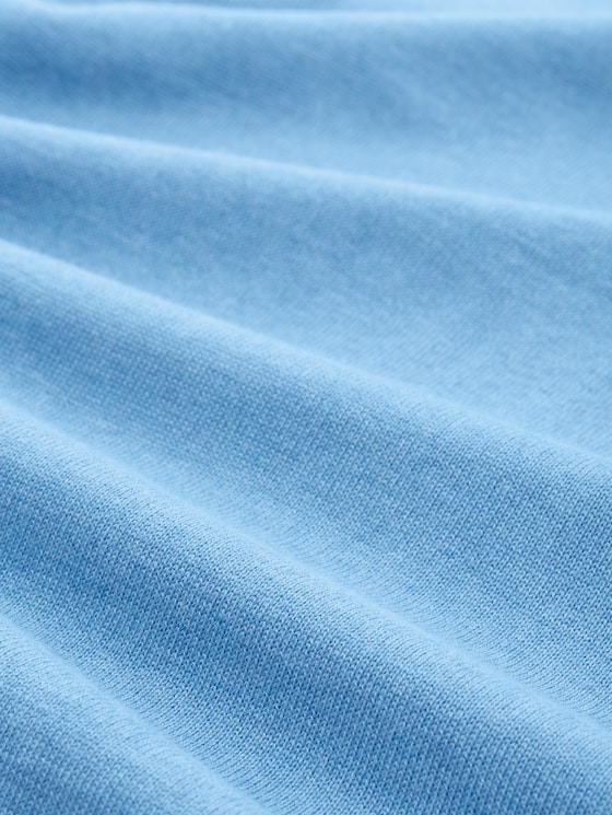Jumper with V-neckline - sea blue melange