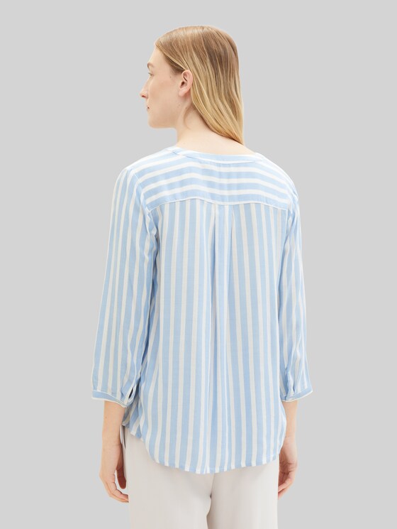 Striped blouse - offwhite blue vertical stripe
