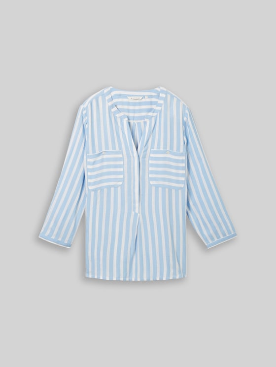 Striped blouse - offwhite blue vertical stripe