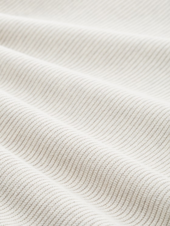 Round-neck knitted jumper - dusty alabaster melange