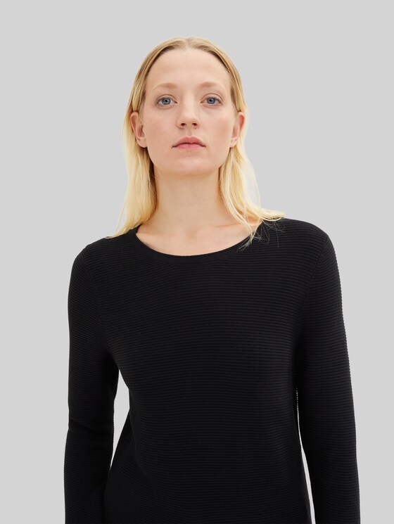 Cotton knitted jumper - Black