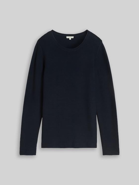 Cotton knitted jumper - midnight navy blue
