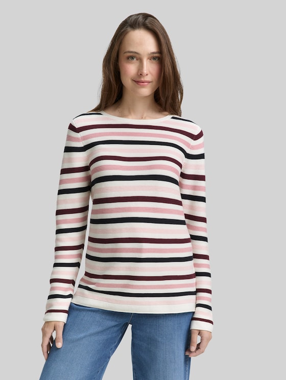 Cotton knitted jumper - rose ottoman knit
