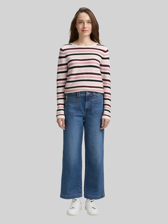 Cotton knitted jumper - rose ottoman knit