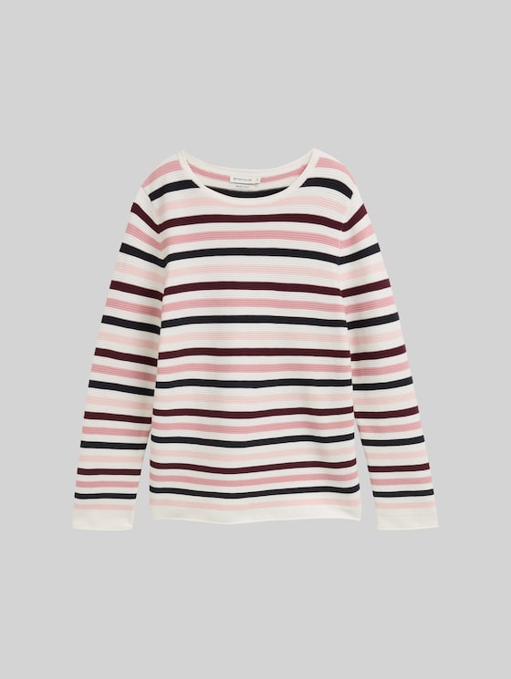 Cotton knitted jumper - rose ottoman knit