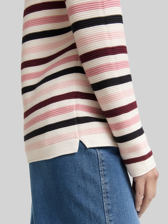 Cotton knitted jumper - rose ottoman knit