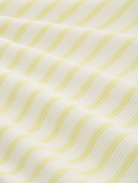 Cotton knitted jumper - yellow offwhite knit stripe