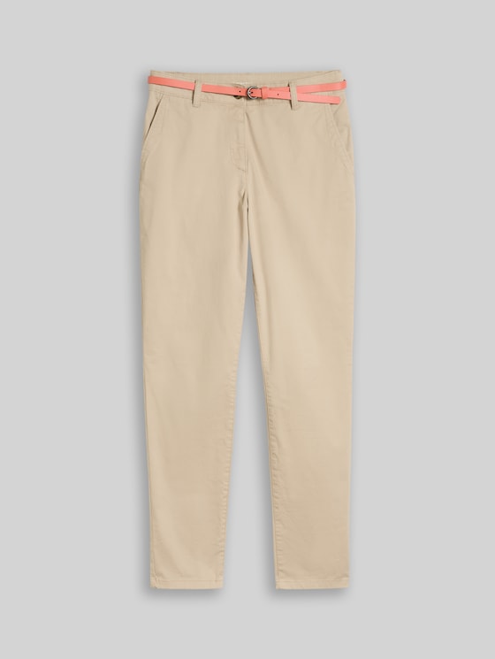 Chinos with belt - Gravel Beige