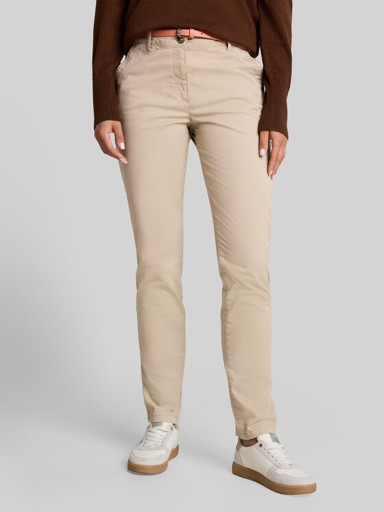 Chinos with belt - Gravel Beige