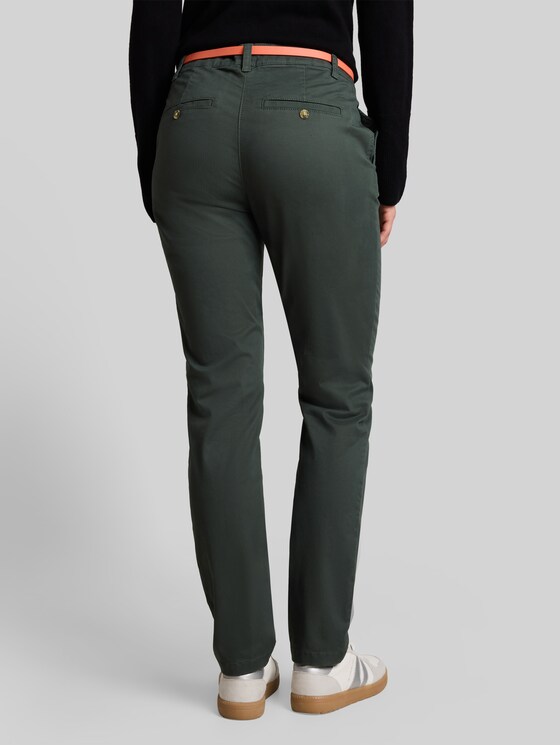 Chinos with belt - Darkest Olive