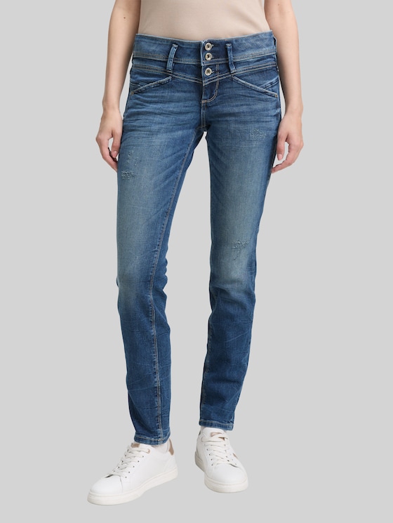 TTALEXA slim jeans - random bleached blue denim