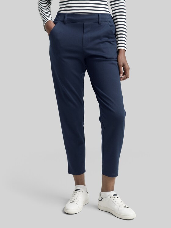 Relaxed-fit trousers with an elastic waistband - sky captain blue