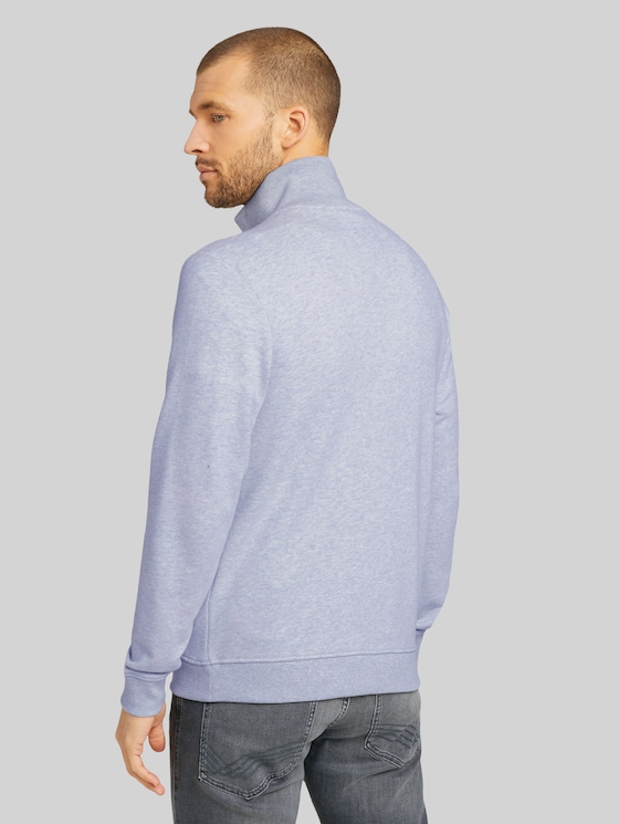Sweat jacket with a stand-up collar - Light Stone Grey Melange