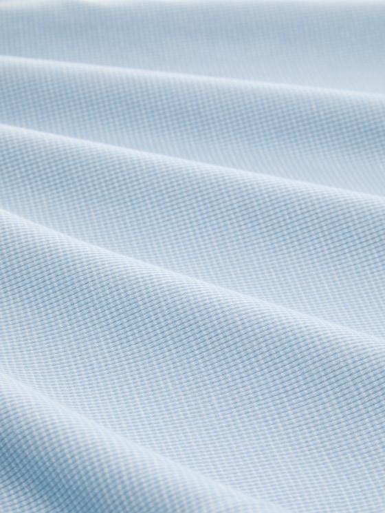 Long-sleeved top with turn-up feature - light fjord blue white stripe