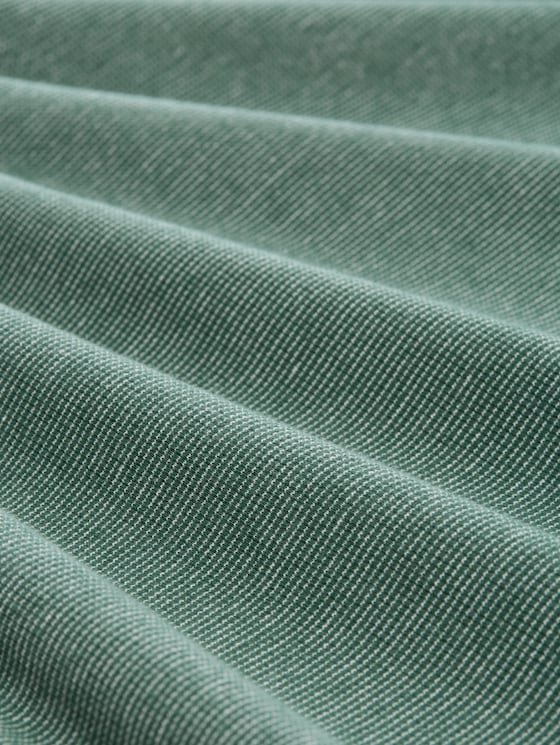 Long-sleeved top with turn-up feature - off white green small stripe