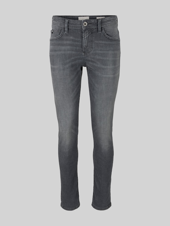 TTPIERS SLIM jeans - used dark stone grey denim