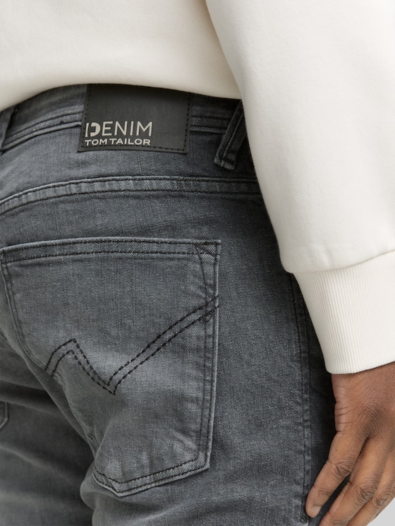 TTPIERS SLIM jeans - used dark stone grey denim