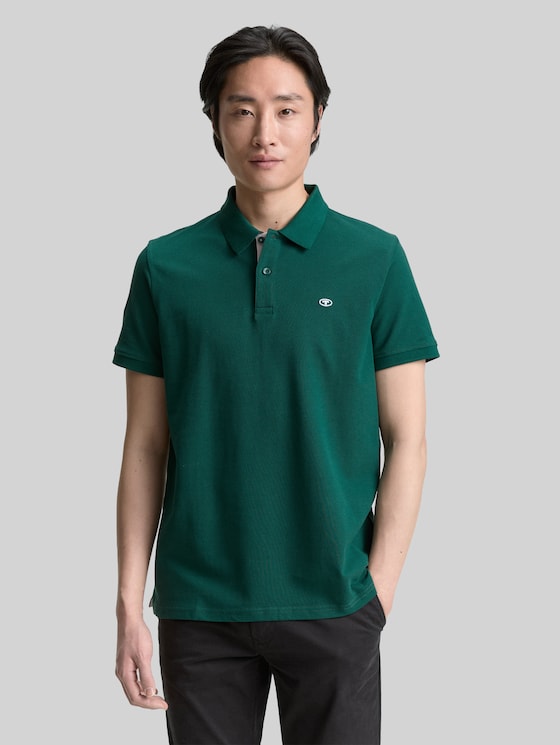 Piqué polo shirt with embroidered logo - Fairway Green
