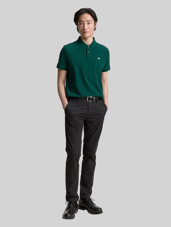 Piqué polo shirt with embroidered logo - Fairway Green