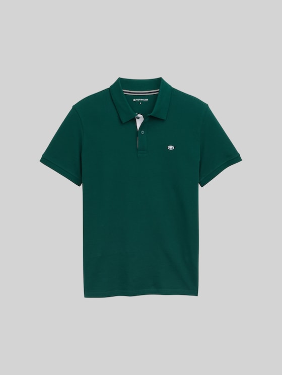 Piqué polo shirt with embroidered logo - Fairway Green