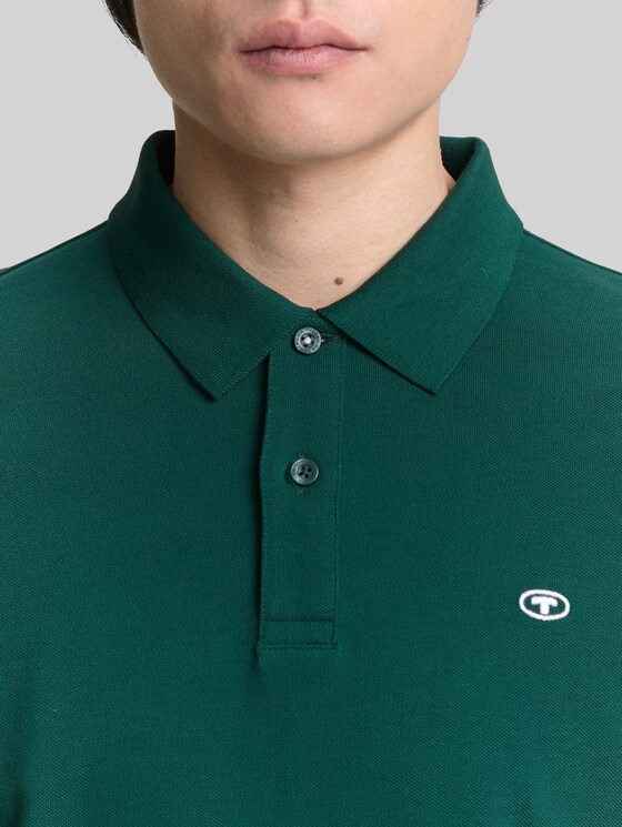 Piqué polo shirt with embroidered logo - Fairway Green