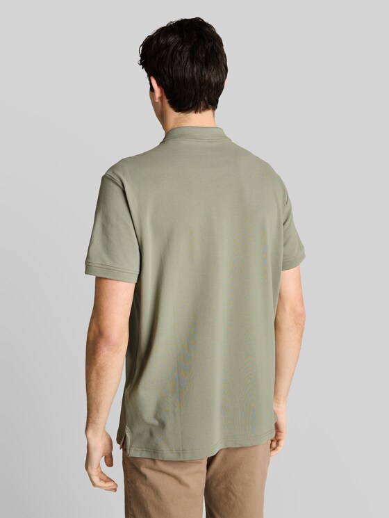Piqué polo shirt with embroidered logo - Greyish Shadow Olive