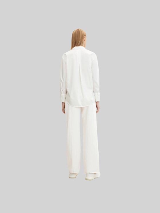 Blouse with a patch chest pocket - Whisper White