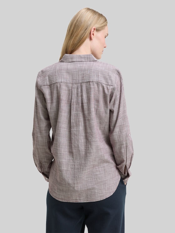 Blouse with breast pockets - bordeaux red