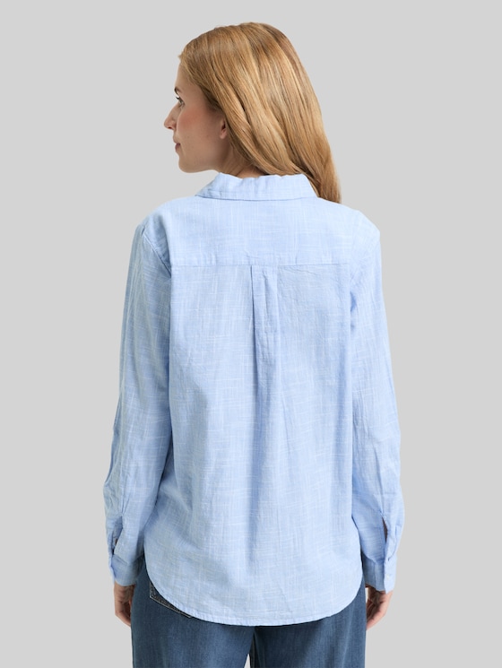 Blouse with breast pockets - dreamy blue