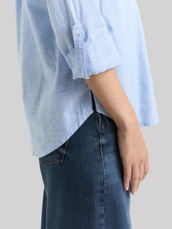 Blouse with breast pockets - dreamy blue