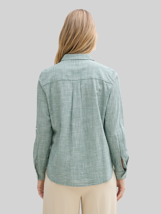 Blouse with breast pockets - explorer green