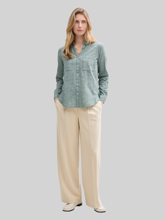 Blouse with breast pockets - explorer green