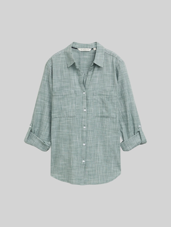Blouse with breast pockets - explorer green