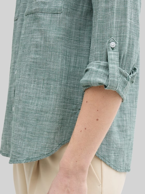 Blouse with breast pockets - explorer green