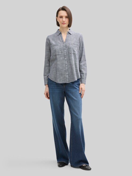 Blouse with breast pockets - midnight navy blue
