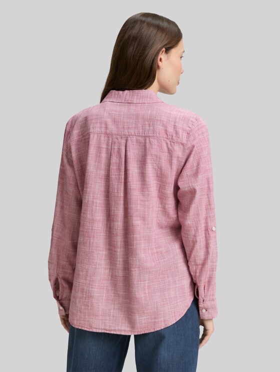 Blouse with breast pockets - dark pink