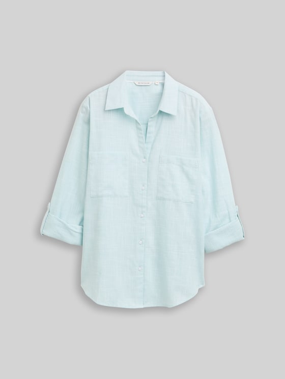 Blouse with breast pockets - new blue haze