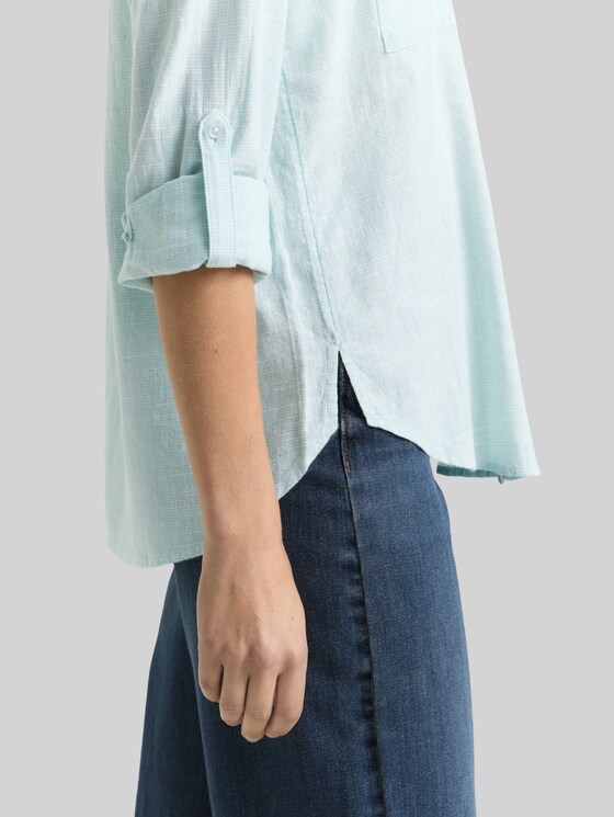 Blouse with breast pockets - new blue haze