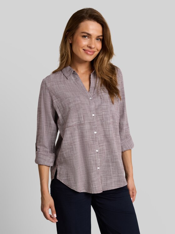 Blouse with breast pockets - bordeaux mid red