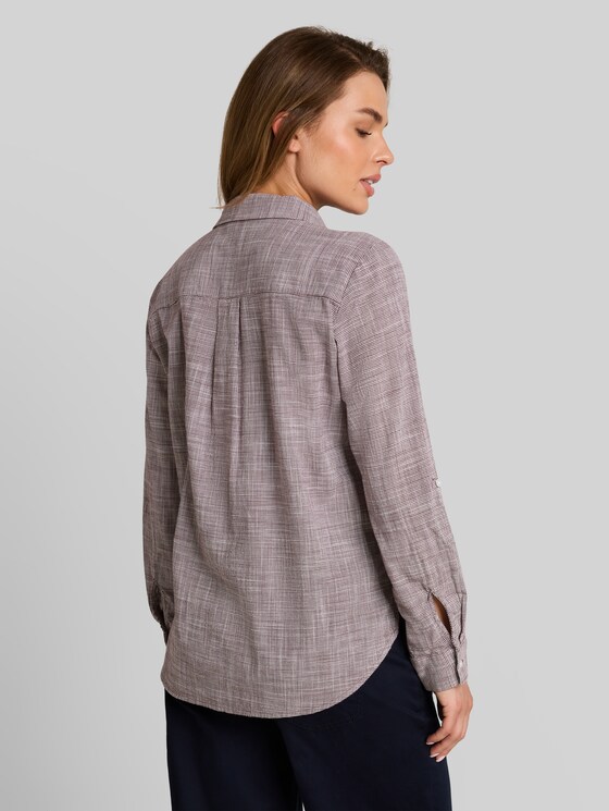 Blouse with breast pockets - bordeaux mid red