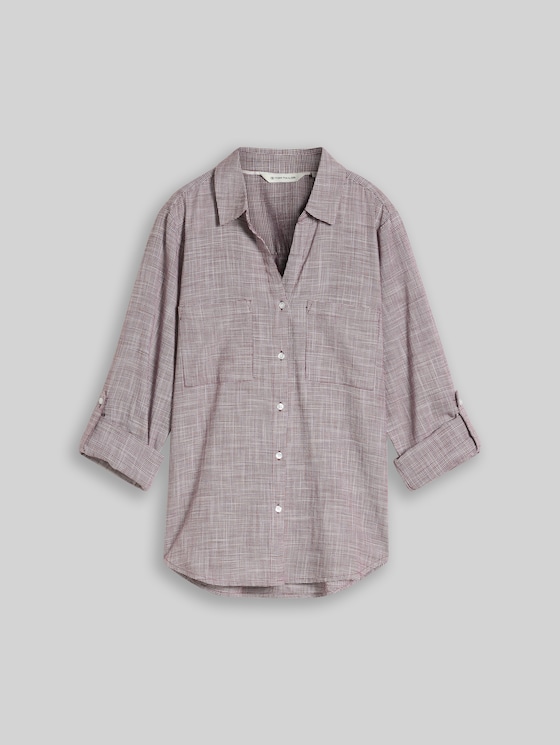 Blouse with breast pockets - bordeaux mid red