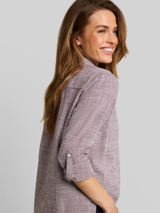Blouse with breast pockets - bordeaux mid red