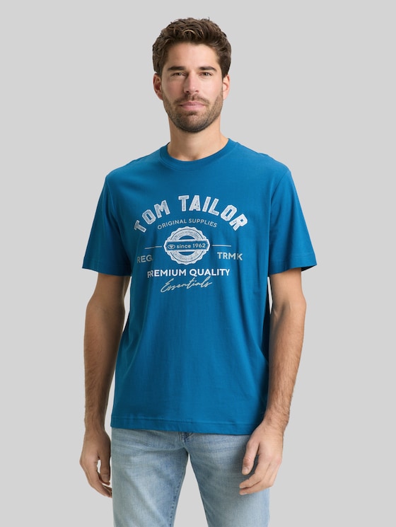 T-shirt with logo print - blue petrol