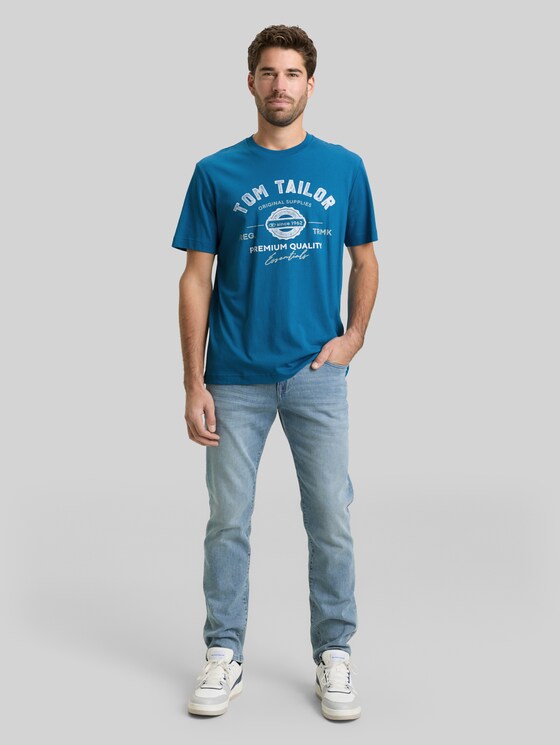 T-shirt with logo print - blue petrol