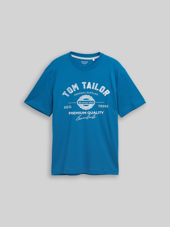 T-shirt with logo print - blue petrol