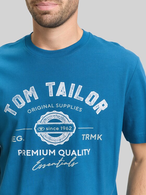 T-shirt with logo print - blue petrol